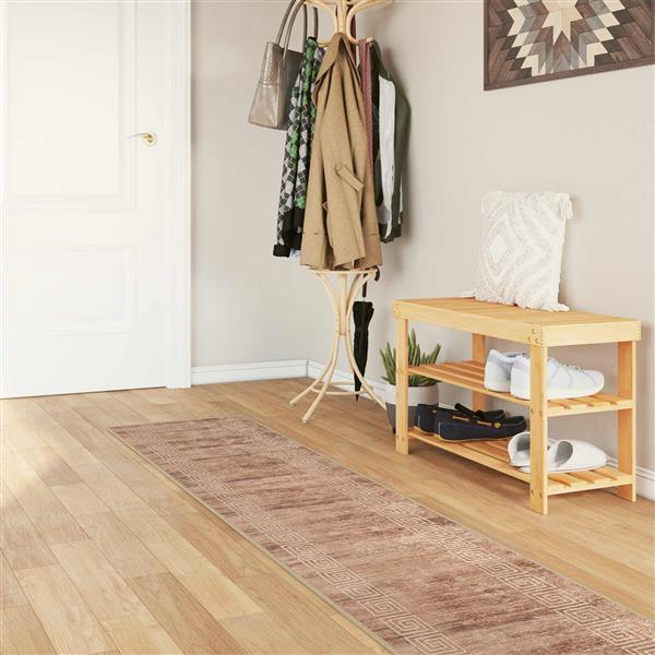 Grote foto vidaxl vloerkleedloper marsa wit 50 x 450 cm polyester en pvc huis en inrichting vloerbedekking en kleden