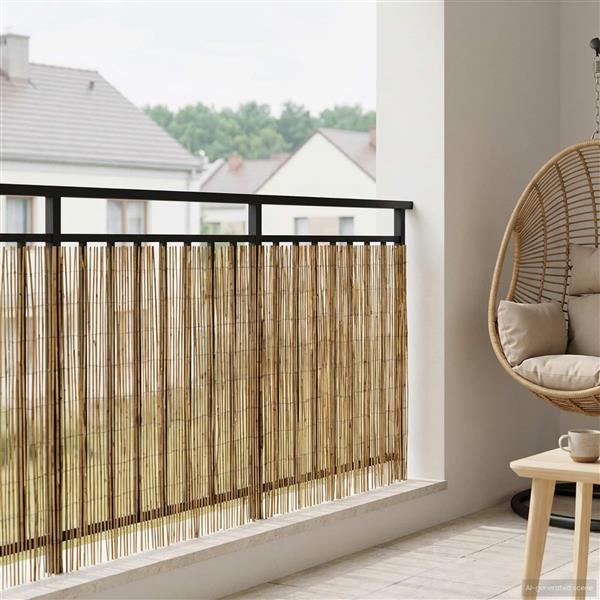 Grote foto vidaxl tuinhek ge carboniseerd 600 x 90 cm riet tuin en terras hekken en schuttingen