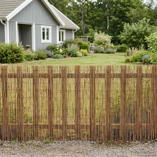 Grote foto vidaxl tuinhek ge carboniseerd 500 x 90 cm riet tuin en terras hekken en schuttingen