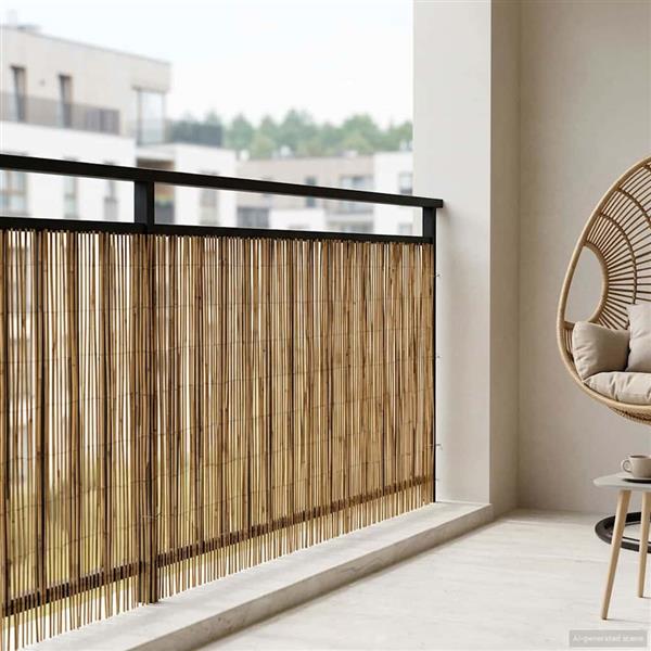 Grote foto vidaxl tuinhek ge carboniseerd 400 x 90 cm riet tuin en terras hekken en schuttingen