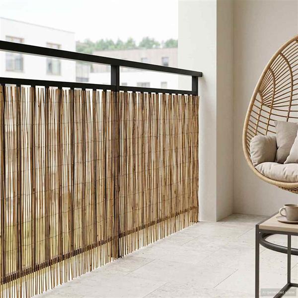 Grote foto vidaxl tuinhek ge carboniseerd 300 x 90 cm riet tuin en terras hekken en schuttingen