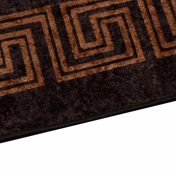 Grote foto vidaxl vloerkleedloper marsa zwart 50 x 300 cm polyester en pvc huis en inrichting vloerbedekking en kleden