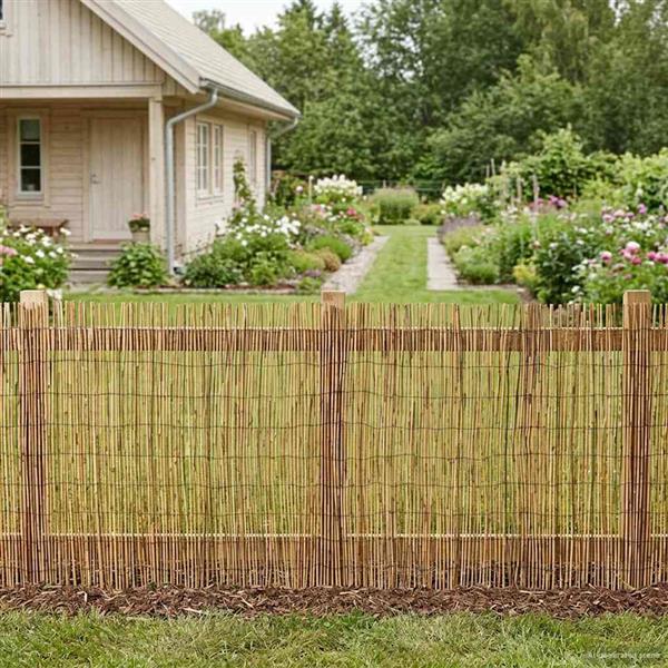 Grote foto vidaxl tuinhek ge carboniseerd 300 x 100 cm riet tuin en terras hekken en schuttingen