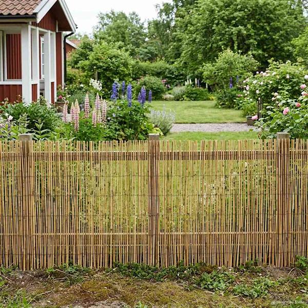 Grote foto vidaxl tuinhek ge carboniseerd 400 x 100 cm riet tuin en terras hekken en schuttingen