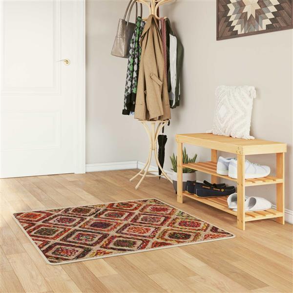 Grote foto vidaxl vloerkleedloper marsa multikleur 100 x 100 cm polyester en pvc huis en inrichting vloerbedekking en kleden