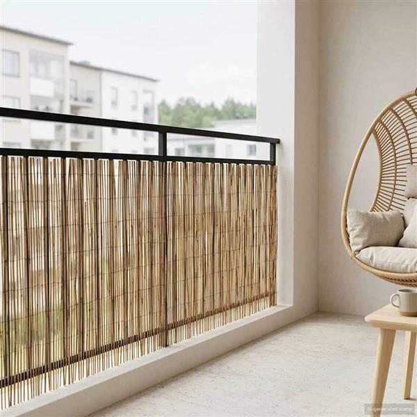 Grote foto vidaxl tuinhek gecarboniseerd riet 500 x 100 cm tuin en terras hekken en schuttingen