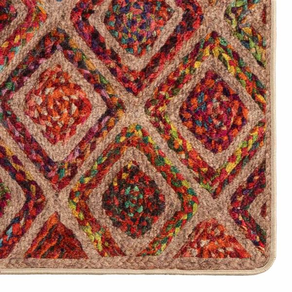 Grote foto vidaxl vloerkleedloper marsa multikleur 50 x 200 cm polyester en pvc huis en inrichting vloerbedekking en kleden