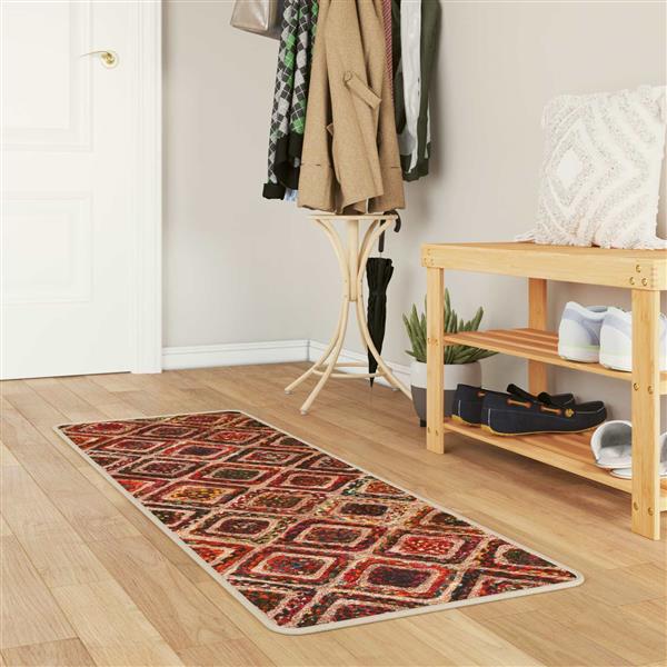 Grote foto vidaxl vloerkleedloper marsa multikleur 50 x 100 cm polyester en pvc huis en inrichting vloerbedekking en kleden