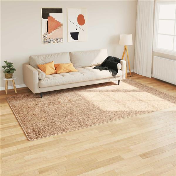 Grote foto vidaxl vloerkleedloper marsa geel 150 x 230 cm polyester en pvc huis en inrichting vloerbedekking en kleden