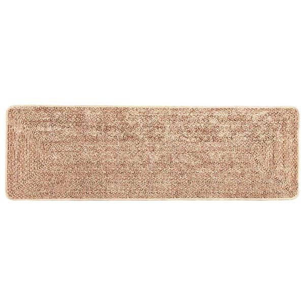 Grote foto vidaxl vloerkleedloper marsa geel 100 x 350 cm polyester en pvc huis en inrichting vloerbedekking en kleden