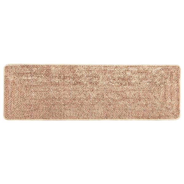 Grote foto vidaxl vloerkleedloper marsa geel 100 x 300 cm polyester en pvc huis en inrichting vloerbedekking en kleden