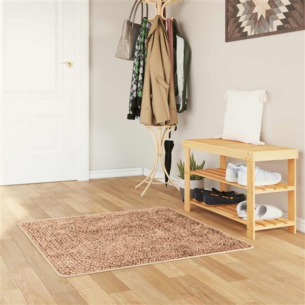 Grote foto vidaxl vloerkleedloper marsa geel 100 x 100 cm polyester en pvc huis en inrichting vloerbedekking en kleden