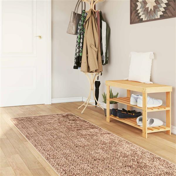 Grote foto vidaxl vloerkleedloper marsa geel 80 x 250 cm polyester en pvc huis en inrichting vloerbedekking en kleden