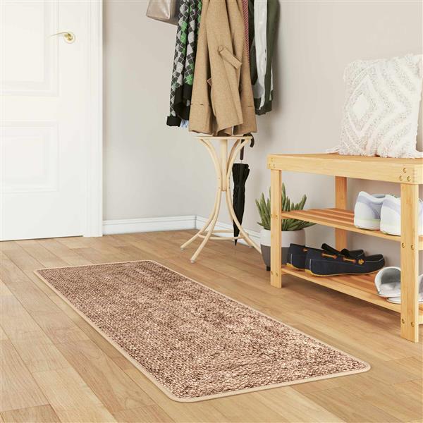 Grote foto vidaxl vloerkleedloper marsa geel 50 x 100 cm polyester en pvc huis en inrichting vloerbedekking en kleden