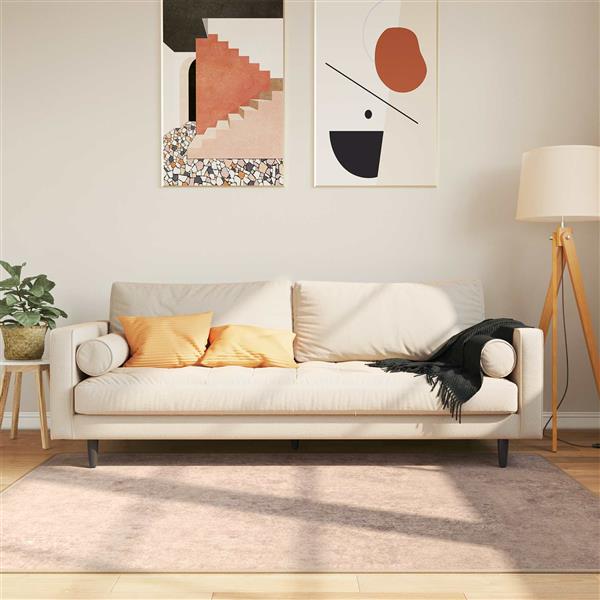 Grote foto vidaxl vloerkleedloper marsa zand 120 x 170 cm polyester en pvc huis en inrichting vloerbedekking en kleden