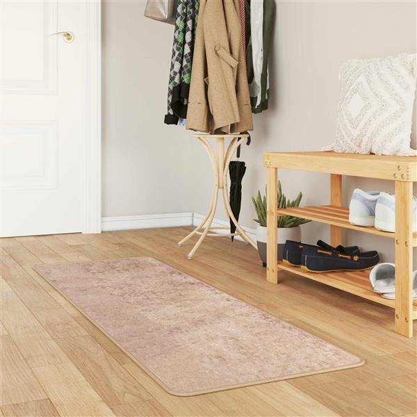 Grote foto vidaxl vloerkleedloper marsa zand 50 x 150 cm polyester en pvc huis en inrichting vloerbedekking en kleden