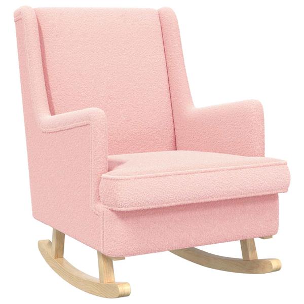 Grote foto vidaxl schommelstoel roze 62 x 80 x 85 cm schapenstof huis en inrichting stoelen