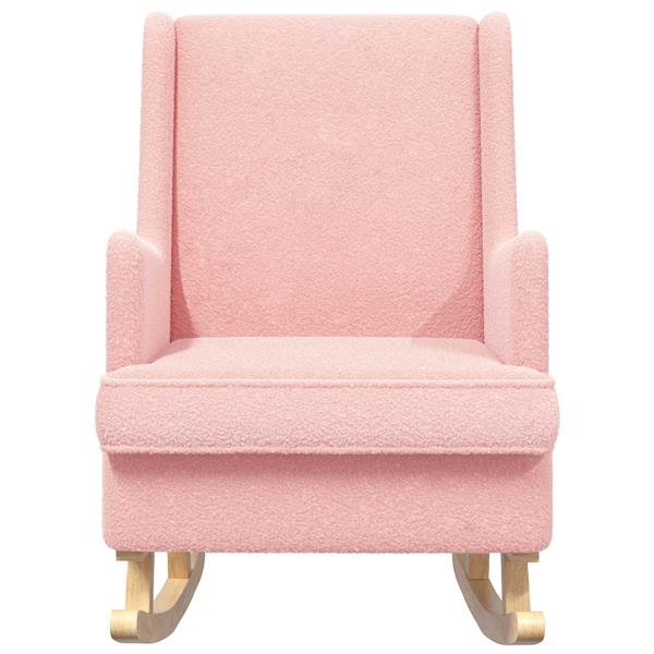 Grote foto vidaxl schommelstoel roze 62 x 80 x 85 cm schapenstof huis en inrichting stoelen