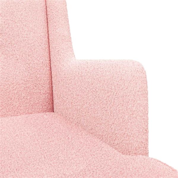 Grote foto vidaxl schommelstoel roze 62 x 80 x 85 cm schapenstof huis en inrichting stoelen