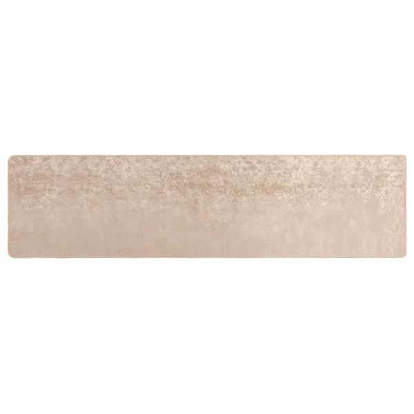 Grote foto vidaxl vloerkleedloper marsa beige 100 x 450 cm polyester en pvc huis en inrichting vloerbedekking en kleden