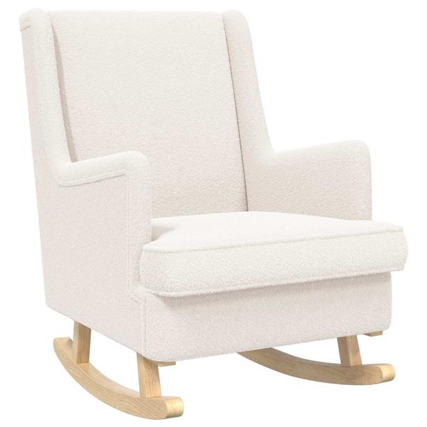 Grote foto vidaxl schommelstoel cr me 62 x 80 x 85 cm schapenstof huis en inrichting stoelen