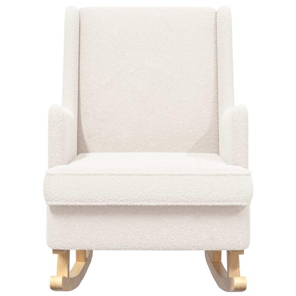 Grote foto vidaxl schommelstoel cr me 62 x 80 x 85 cm schapenstof huis en inrichting stoelen