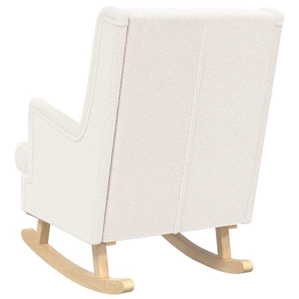 Grote foto vidaxl schommelstoel cr me 62 x 80 x 85 cm schapenstof huis en inrichting stoelen