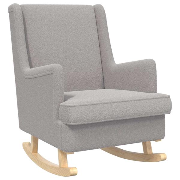 Grote foto vidaxl schommelstoel lichtgrijs 62 x 80 x 85 cm schapenstof huis en inrichting stoelen