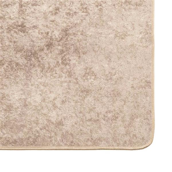Grote foto vidaxl vloerkleedloper marsa beige 50 x 350 cm polyester en pvc huis en inrichting vloerbedekking en kleden