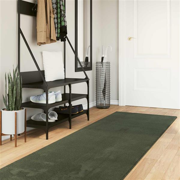 Grote foto vidaxl medium pile zachte en wasbare tapijt huarte bosgroen polyester huis en inrichting vloerbedekking en kleden