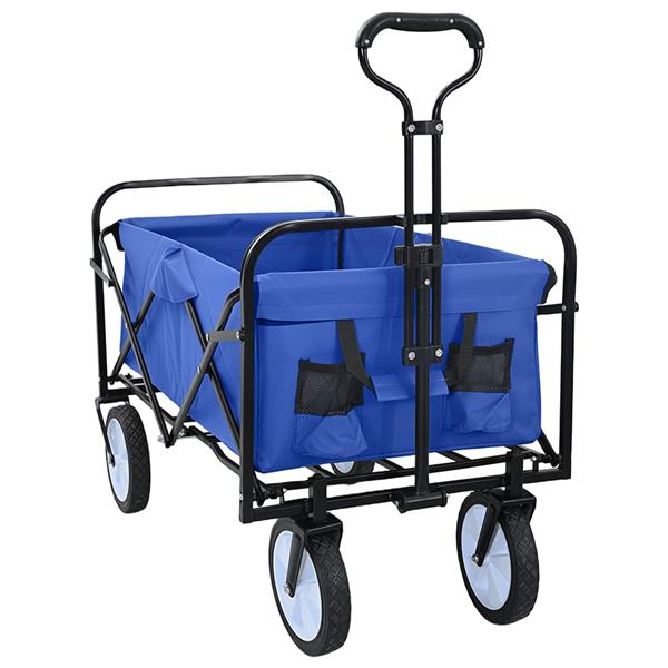 Grote foto vidaxl vouwbare handtrolley blauw 94 x 53 x 99 cm oxford stof doe het zelf en verbouw gereedschappen en machines