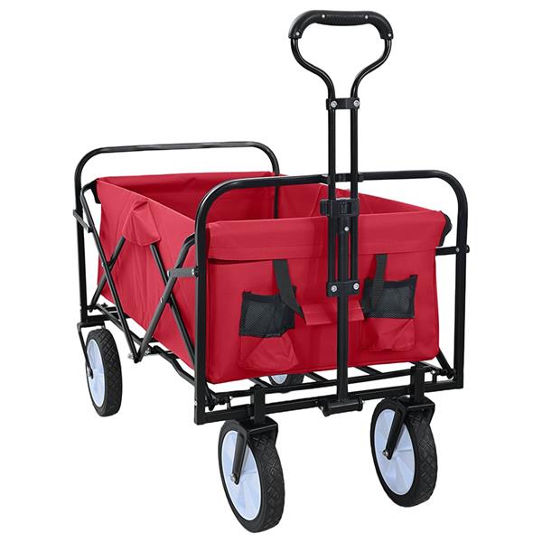 Grote foto vidaxl vouwbare handtrolley rood 94 x 53 x 99 cm oxford stof doe het zelf en verbouw gereedschappen en machines