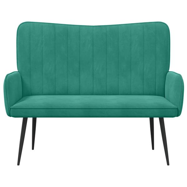 Grote foto vidaxl twee persoons sofa turquoise 115 x 61 x 87 cm fluweel huis en inrichting bankstellen