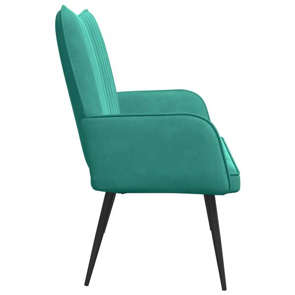 Grote foto vidaxl twee persoons sofa turquoise 115 x 61 x 87 cm fluweel huis en inrichting bankstellen