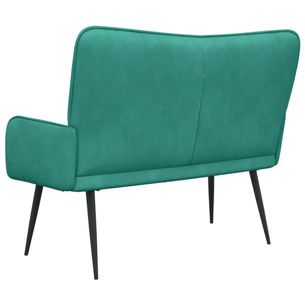 Grote foto vidaxl twee persoons sofa turquoise 115 x 61 x 87 cm fluweel huis en inrichting bankstellen