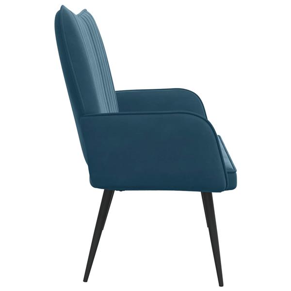 Grote foto vidaxl twee persoons sofa blauw 115 x 61 x 87 cm fluweel huis en inrichting bankstellen