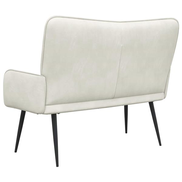 Grote foto vidaxl twee persoons sofa cr me 115 x 61 x 87 cm fluweel huis en inrichting bankstellen