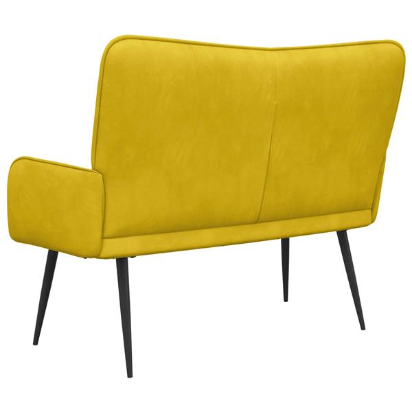 Grote foto vidaxl twee persoons sofa geel 115 x 61 x 87 cm fluweel huis en inrichting bankstellen