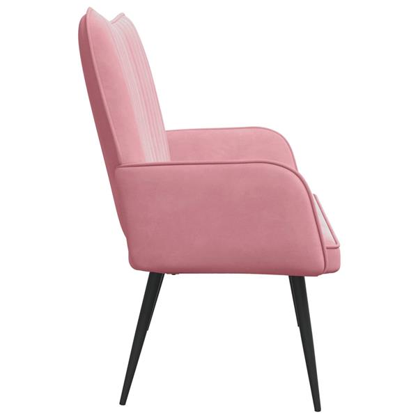 Grote foto vidaxl twee persoons sofa roze 115 x 61 x 87 cm fluweel huis en inrichting bankstellen