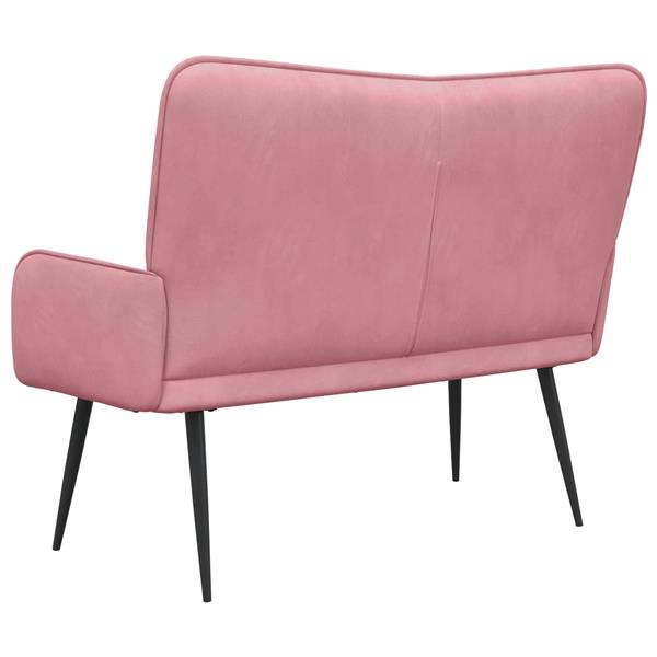 Grote foto vidaxl twee persoons sofa roze 115 x 61 x 87 cm fluweel huis en inrichting bankstellen