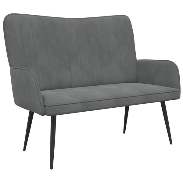 Grote foto vidaxl twee persoons sofa donkergrijs 115 x 61 x 87 cm fluweel huis en inrichting bankstellen