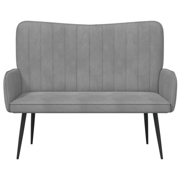 Grote foto vidaxl twee persoons sofa lichtgrijs 115 x 61 x 87 cm fluweel huis en inrichting bankstellen