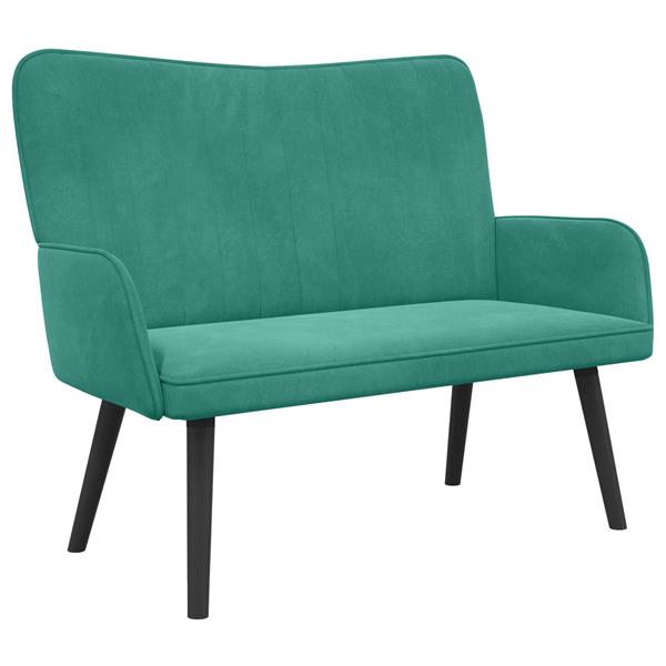Grote foto vidaxl twee persoons sofa turquoise 115 x 61 x 87 cm fluweel huis en inrichting bankstellen