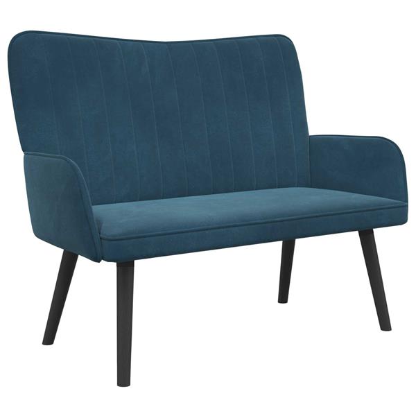 Grote foto vidaxl 2 zits sofa blauw 115 x 61 x 87 cm fluweel v huis en inrichting bankstellen