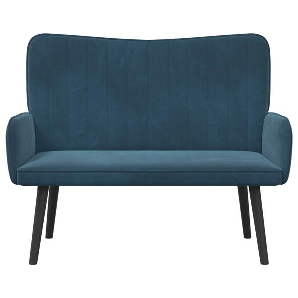 Grote foto vidaxl 2 zits sofa blauw 115 x 61 x 87 cm fluweel v huis en inrichting bankstellen
