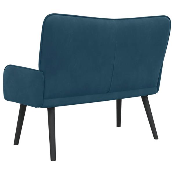 Grote foto vidaxl 2 zits sofa blauw 115 x 61 x 87 cm fluweel v huis en inrichting bankstellen