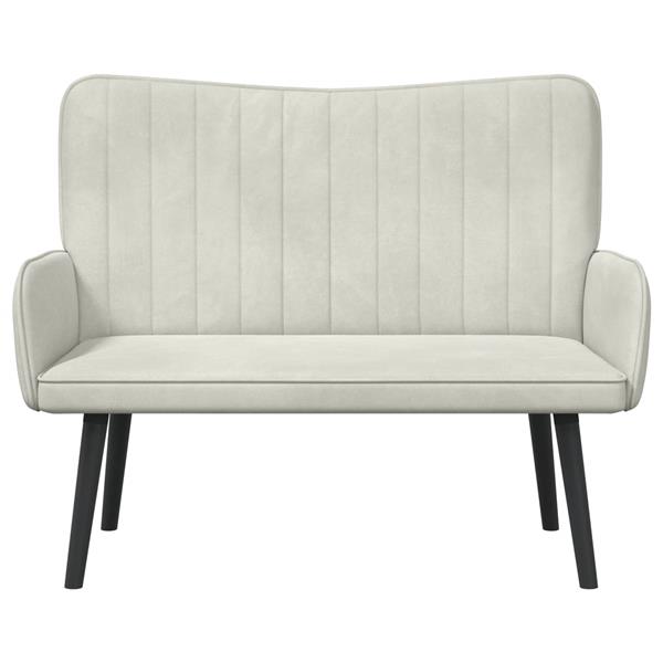 Grote foto vidaxl twee persoons sofa cr me 115 x 61 x 87 cm fluweel huis en inrichting bankstellen