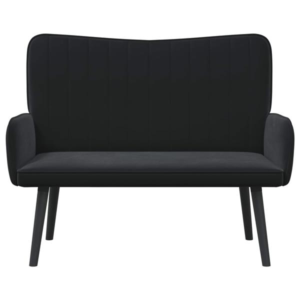 Grote foto vidaxl twee persoons sofa zwart 115 x 61 x 87 cm fluweel huis en inrichting bankstellen