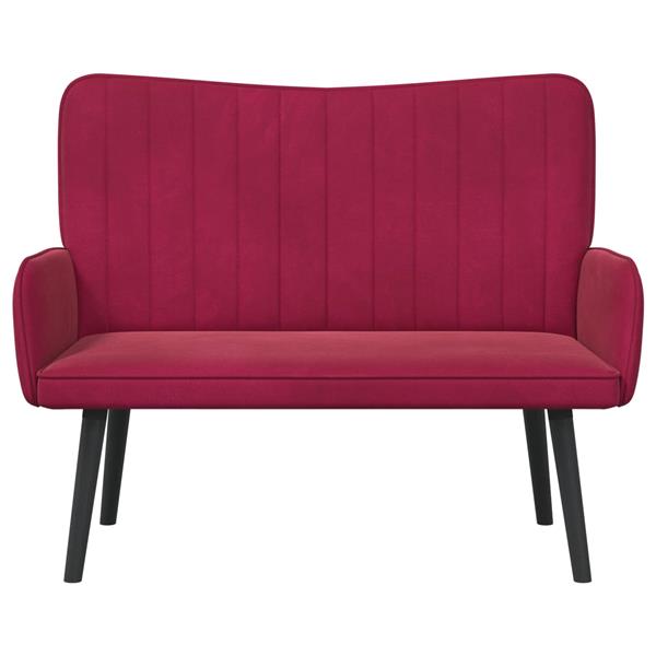 Grote foto vidaxl twee persoons sofa wijnrood 115 x 61 x 87 cm fluweel huis en inrichting bankstellen