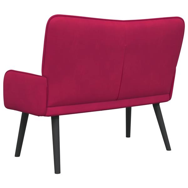Grote foto vidaxl twee persoons sofa wijnrood 115 x 61 x 87 cm fluweel huis en inrichting bankstellen